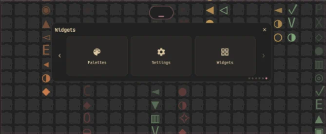 Widgets panel